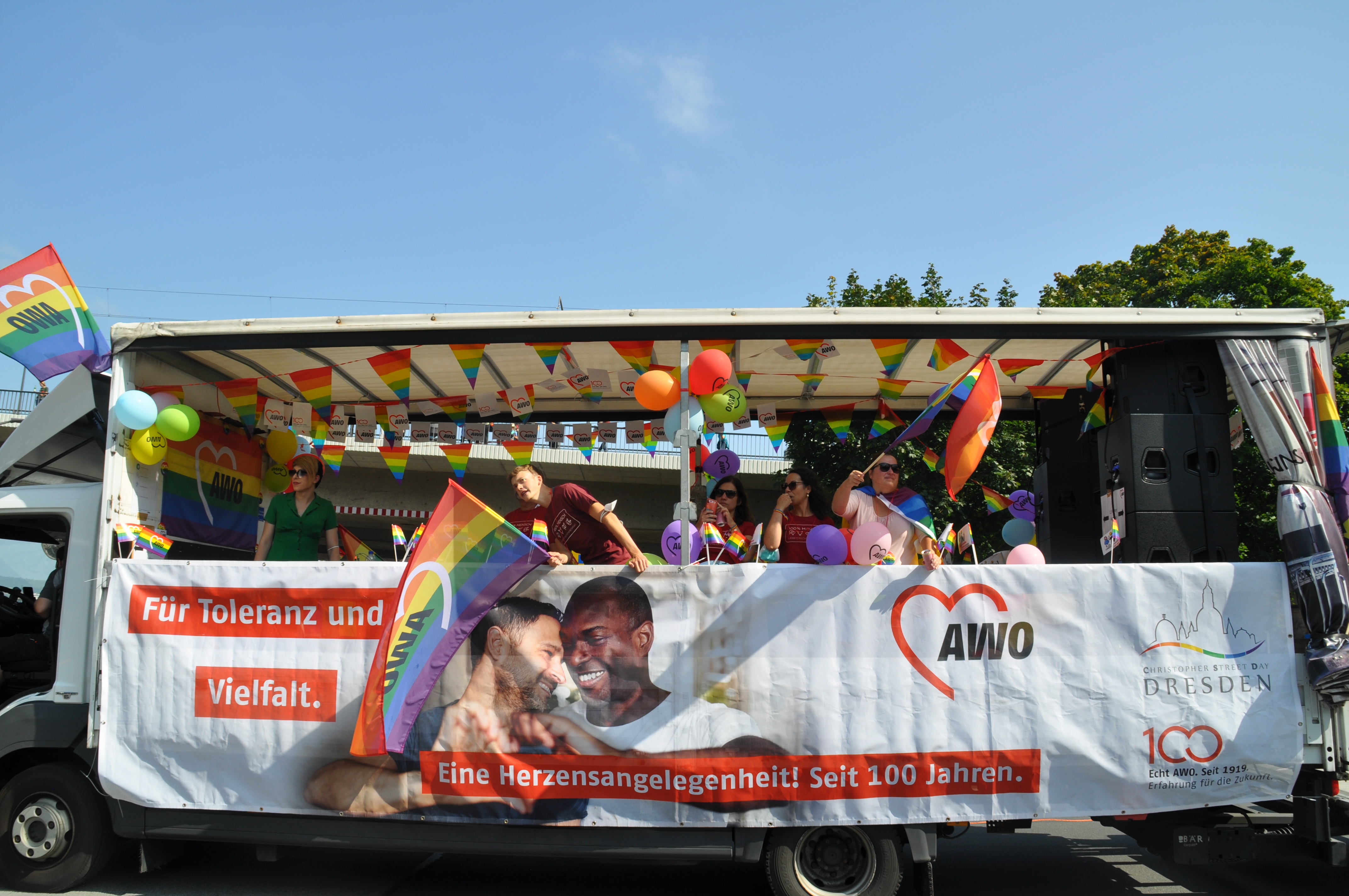 AWO Truck beim CSD 2021 in Dresden