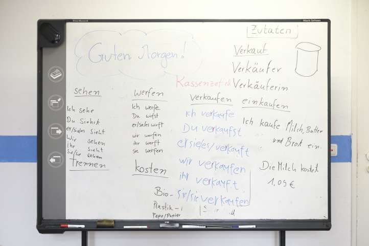 Ordnerrrücken in verschiedenen Farben, Whiteboard