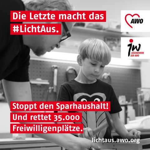 Die Letzte macht das Licht aus. Rettet 35.000 Freiwilligenplätze